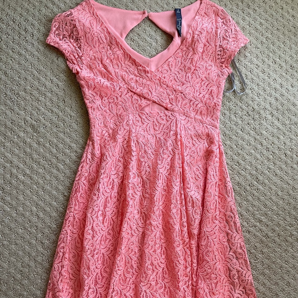 Jessica Simpson orange dress